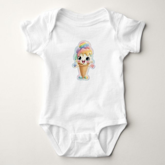 Süße Streusel Grafik Bodysuit Baby Strampler (Vorderseite)