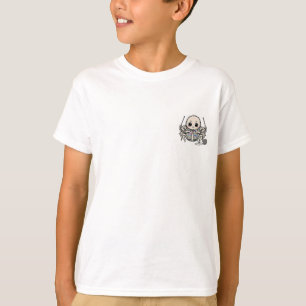 Süße strickende Spinne Regenbogen-Schal Kinder T-Shirt