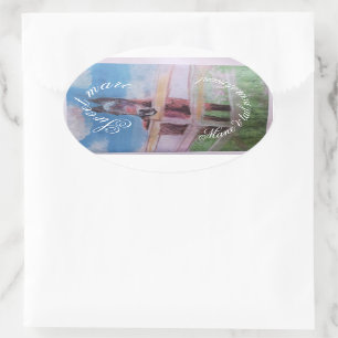 süße Stute Ovaler Aufkleber