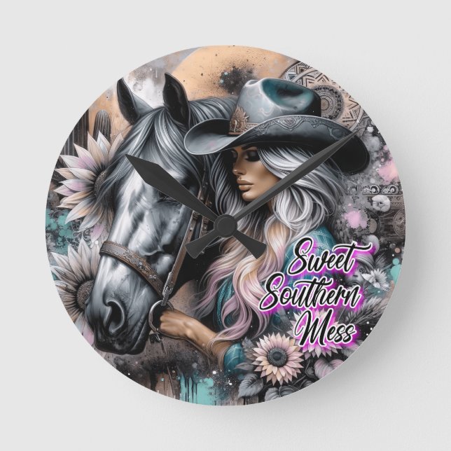Süße Süd-Schlamassel Runde Wanduhr (Vorderseite)