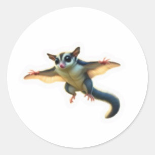 Süße Sugar Glider exotische Haustier-Illustration Runder Aufkleber