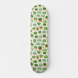 Süße Sukkulenten-Pflanze nahtloses Muster Skateboard
