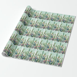 Süße Sukkulenten: Vintage-Kaktusmuster Geschenkpapier