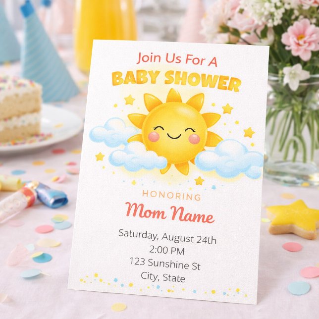 Süße Sunshine-Baby-Party Einladung (Von Creator hochgeladen)