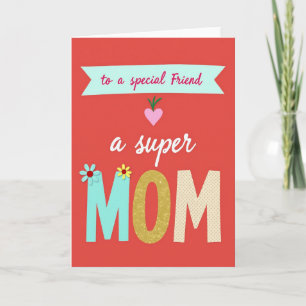 Süße Super-Mama Blumenkarte Karte
