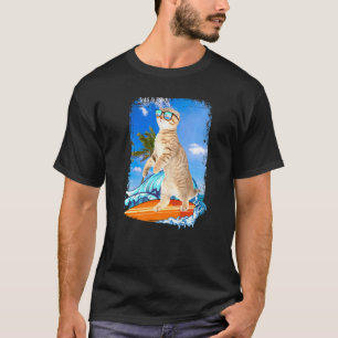 Süße Surfende Hawaiianische Katze Surfer Strand So T-Shirt