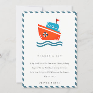 Süße süße Kinder nautisches Boot Geburtstag jedes Dankeskarte
