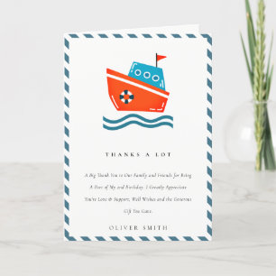 Süße süße Kinder nautisches Boot Geburtstag jedes Dankeskarte
