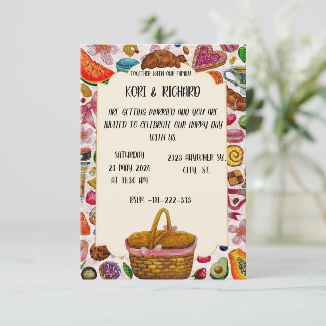 Süße Süßigkeiten Hübsche Gebäck Save The Date (Stehend Vorderseite)