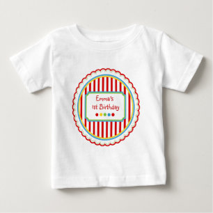 Süße Süßigkeits-Zirkus-Streifen Baby T-shirt