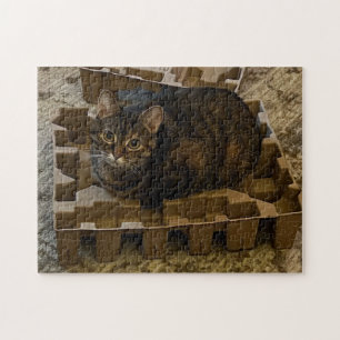 Süße Tabby-Katze in Vakuum-Einsatz-Box-Puzzle Puzzle