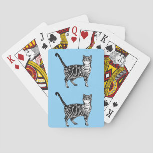 Süße Tabby-Katze Zeichnung Kunst Spielkarten Set