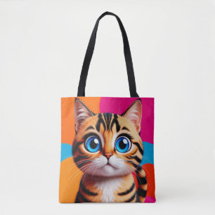 Süße Tabby-Katzen-Porträt mit großen blauen Augen