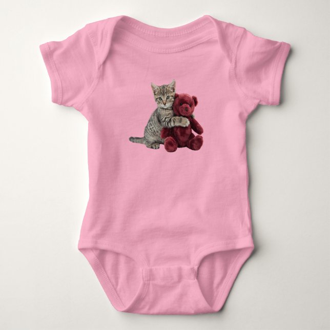 Süße Tabby-Teddybär Baby Strampler (Vorderseite)