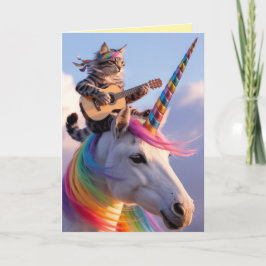 Süße Tabby- und Einhorn-Grußkarte Feiertagskarte