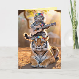 Süße Tabby- und Tiger-Grußkarte Feiertagskarte