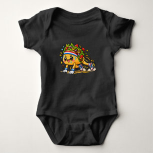 Süße Taco Laufende Cartoon Fitness Essen Maskottch Baby Strampler