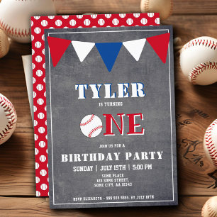 Süße Tafel Baseball 1. Geburtstag Einladung
