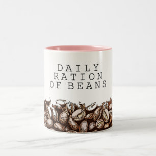 Süße tägliche Ration Bohnen Kaffeeliebhaber Zweifarbige Tasse