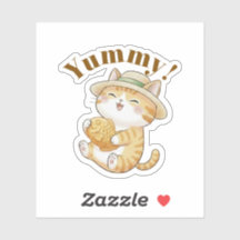 Süße Taiyaki-Ginger-Katze Kawaii-Ästhetik-Aufklebe