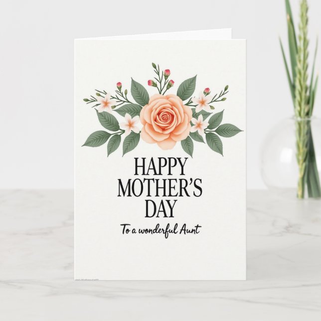 Süße Tante mit Blumen Tag Karte (Vorderseite)
