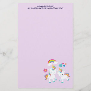 Süße tanzende Einhörner Magischer Regenbogen & Ste Briefpapier