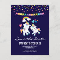 Süße tanzende Einhörner Magisches Save-the-Date
