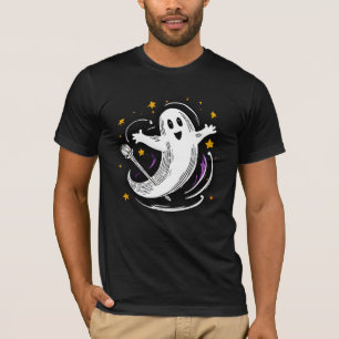Süße tanzende Geister-Magiebesen-Sterne Halloween T-Shirt