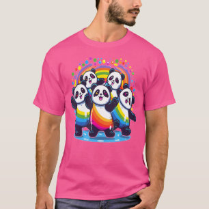 Süße Tanzende Regenbogen Pandas Edm Festival T-Shirt