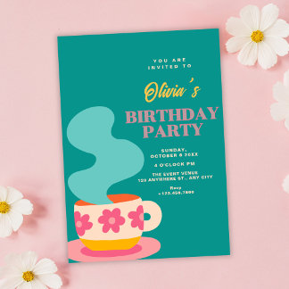 Süße Tasse Geburtstag Einladung