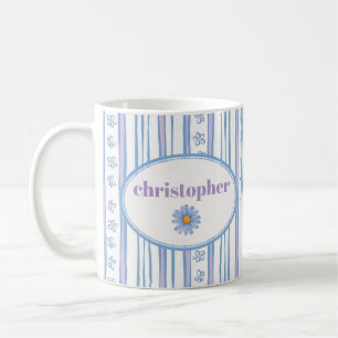 Süße Tasse mit individuellem Namen und Streifen