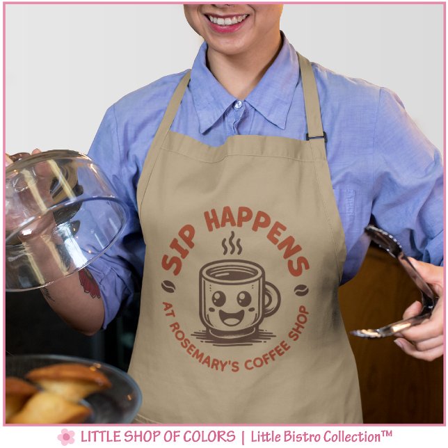 Süße Tasse passiert Kaffee-Themen-Schürze Schürze (Von Creator hochgeladen)