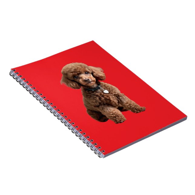  Süße Teacup-Poodle-Rotmappe Notizblock (Rechte Seite)