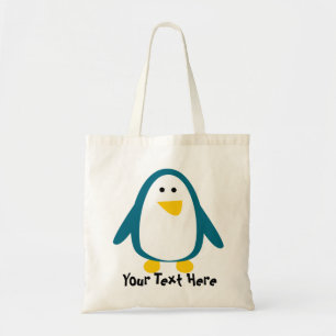 Süße Teal- und Weiße Pinguin-Tragetasche Tragetasche