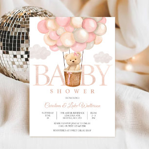 Süße Teddy-Ballon-Baby-Party-Einladung Einladung