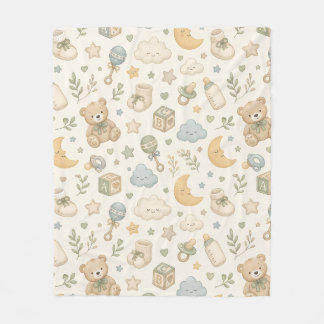 Süße Teddybär-Baby-Flanelldecke | Geschlecht Fleecedecke