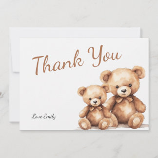 Süße Teddybär-Baby-Shower-Dankeskarten Dankeskarte