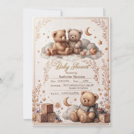 Süße Teddybär-Baby-Shower-Einladung  Einladung