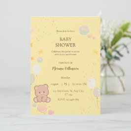 Süße Teddybär-Baby-Shower-Einladung Einladung