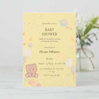 Süße Teddybär-Baby-Shower-Einladung Einladung