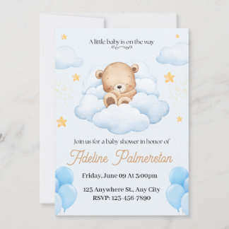 Süße Teddybär-Baby-Shower-Einladung  Einladung