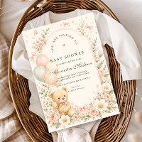 Süße Teddybär-Blumen-Baby-Party