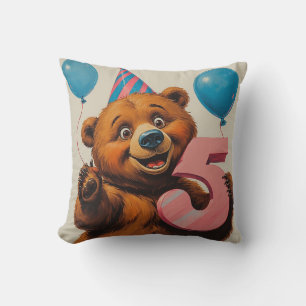 Süße Teddybär-Geburtstagsfeier Kissen