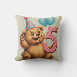 Süße Teddybär-Geburtstagsfeier Kissen