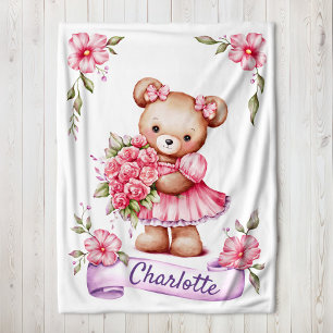 Süße Teddybär Kinder Fleece Decke Mädchen