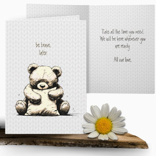 Süße Teddybär-Kissen Tapferkeit Mitgefühl Karte
