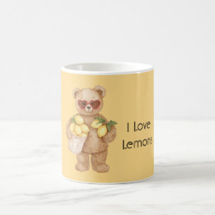 Süße Teddybär-Limonien-Herzbrille Kaffeetasse
