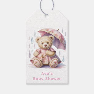 Süße Teddybär-Mädchen-Baby-Party Geschenkanhänger