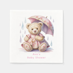 Süße Teddybär-Mädchen-Baby-Party Serviette