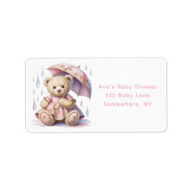 Süße Teddybär-Mädchen-Baby-Shower-Adresse